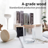 Frascos de Vidrio Esmerilado Vacíos para Velas con Tapa de Madera, Personalizados en Vietnam, al por Mayor