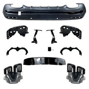 Mercedes-Benz GLA-Class H247 Rear Lip Tailpipe Exhaust Pipe Kit Glossy Black Silver PP 2020 - Product Image 1