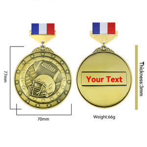 เหรียญโลหะเคลือบลายโบราณขายดี สำหรับงานเทควันโด รักบี้ ฟุตบอล งานพิมพ์ออฟเซ็ต ของขวัญ - Product Image 4