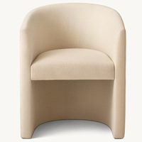 Fauteuil de salle à manger moderne de style américain personnalisé Rhoohill, en bois massif avec tissu en velours, pour l'intérieur