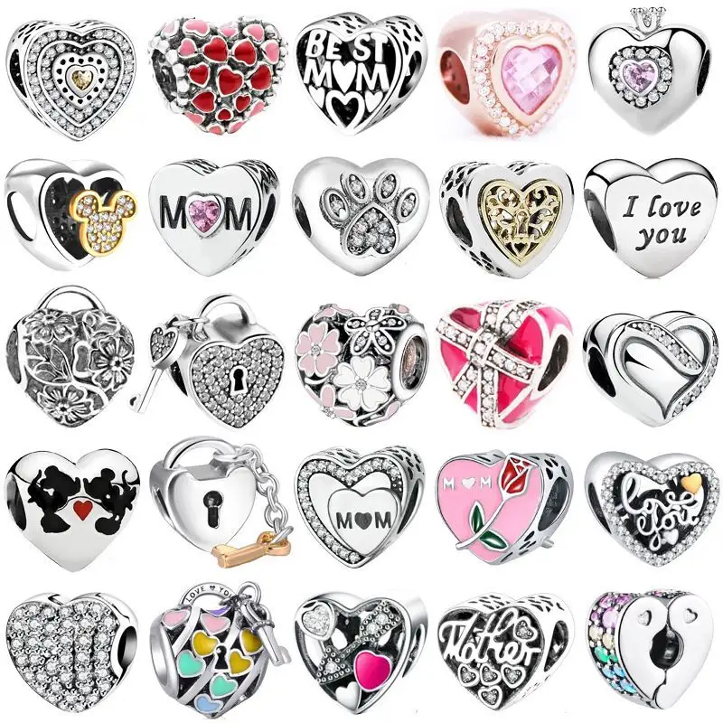Mixed metal heart cheap charms heart photo charm for bracelet