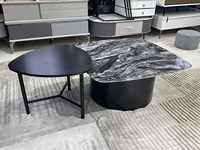 Table basse en marbre de luxe léger, table d'appoint combinée, table basse ronde moderne pour petit appartement, salon, usage domestique