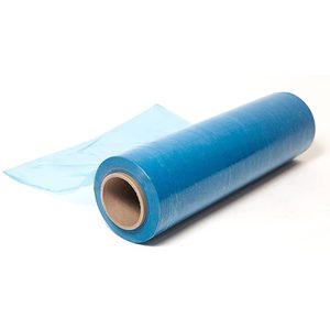 Film étirable à la main 17my - 450 mm x 300 m bleu translucide certifié BRC - Product Image 1