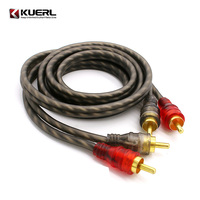 Câble audio RCA pour voiture en cuivre nu de haute qualité 0,5/1/1,2/2/3/5 m avec boîte colorée