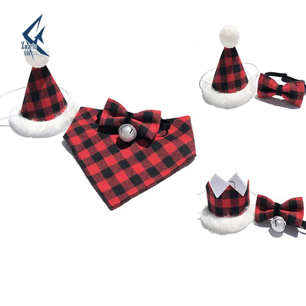 Vendita calda Christmas Dog Bandana Pet Santa Hat Pet Christmas Clothes decorazioni per cani accessori per abbigliamento per animali domestici