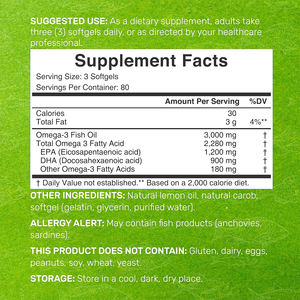 Suplemento Dietético OEM/ODM que Apoya la Salud del Cerebro, el Corazón y las Articulaciones, Sin Gluten, Omega 3, Suplemento de Aceite de Pescado en Cápsulas Blandas, Muestra Gratuita - Product Image 6