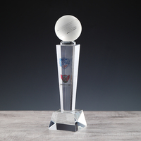 Trofeo de Cricket de cristal transparente K9 personalizado, copa de premio, deportes, baloncesto, fútbol, Golf, trofeo con logotipo personalizado