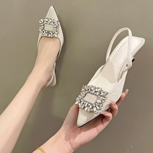 <span class=keywords><strong>Petit</strong></span> frais nouveau style diamant carré bouche pointu retour doux tempérament de femmes à talons hauts sandales 9-98 - Product Image 5