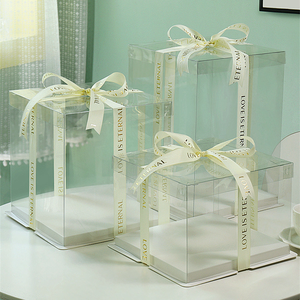 Boîte transparente à gâteau souple en Mousse, de qualité alimentaire, en PET, ruban d'emballage, cuisson, outils de décoration de pâtisserie, 1 pièce - Product Image 6