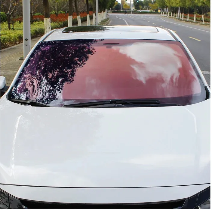 Anti-Glare red 80% 1.52*30 meters Chameleon purple color Car Window Tint Film