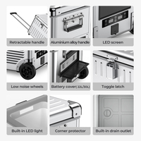 Réfrigérateur-congélateur portable double zone 22L/30L/40L/50L 12V 24V en aluminium avec batterie en option pour camping, camping-car, camion