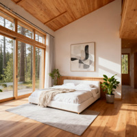Cabane en bois moderne Maison en kit européenne à ossature en A 3 chambres Cottage personnalisé Maison préfabriquée de luxe Villa