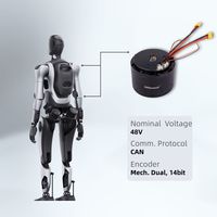 Actionneur de joint de robot à moteur CC sans balais 48V avec double encodeur pour robot humanoïde de service, exosquelette, robot collaboratif IA |   ZBDynamiX