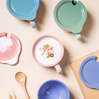 Tasse à café en céramique, grande taille, colorée, micro-ondes, soupe, céréales, grès