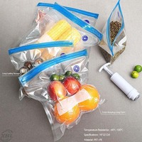 Sacs de conservation sous vide réutilisables avec valve à air pour préserver la fraîcheur des légumes, des fruits et des aliments surgelés