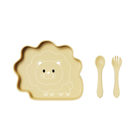 Nouveauté Bol à ventouse forte et écologique non toxique Ensemble de cuillères Bavoir pour bébé Bol et assiette en silicone