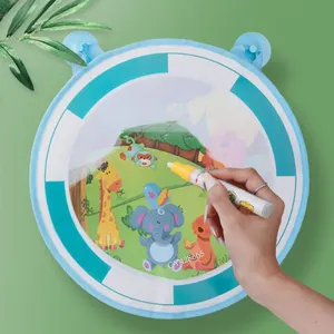 PVC المواد لطيف مجموعة رسم حمام لعبة الحيوان حمام لعبة اللعب حصيرة حمام لعب الاطفال