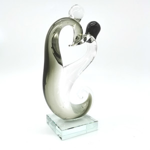 Handmade Blown Art Glass Crafts-Double Dance Sculpture with Base