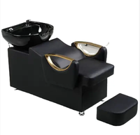 Chaises de shampooing modernes noires, bol en céramique, mobilier de salon personnalisé, chaise de lavage, lit pour poste de salon