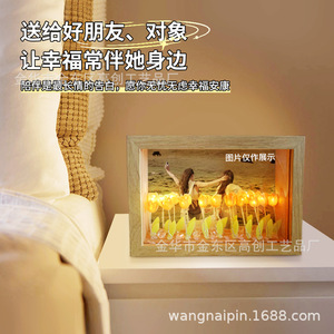 DIY Tulip Night Light Wooden Frame Mixed Colors Tap Control USB Powered Ambient Light For Gift Qixi Festival - Product Image 4