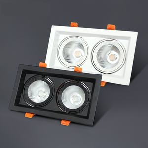 Faretti a Griglia LED Quadrati da Incasso a Una o Due Teste 3000K 4000K 6000K da Soffitto a Direzione Regolabile - Product Image 1