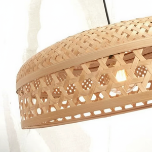 Lámpara de Techo de Bambú Duradera Hecha de Material Natural que Brinda Iluminación Elegante para Proyectos de Interiores - Product Image 1