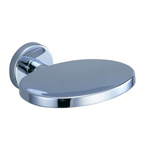 Jabonera de pared con base de aleación de zinc y plato de cristal, accesorios de baño clásicos en cromo - Product Image 1