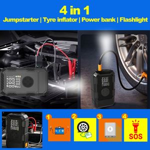 Arrancador de Baterías Portátil para Automóvil e Inflador de Neumáticos, Banco de Energía de Alta Potencia de 2000 mAh, Arrancador Portátil con Compresor de Aire - Product Image 1