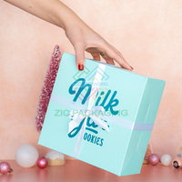 Boîtes à Cookies de Livraison et à Emporter en Papier Rose de Qualité Alimentaire avec Logo Personnalisé pour Pâtisserie, Mochi et Donuts