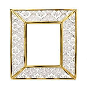 Cadre rectangulaire doré en verre biseauté, écologique, style Art Déco, pour une décoration murale glamour, chambre à coucher, décoration intérieure moderne - Product Image 1