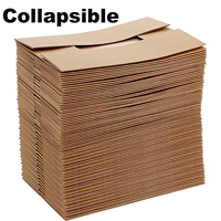 Plateaux alimentaires en papier Kraft personnalisés, boîte alimentaire en carton résistant à la graisse, plateaux jetables pliables brun porte-collation pour le cinéma