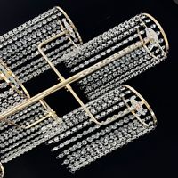 Support floral de luxe en métal doré à 11 têtes avec rideau de perles acryliques et LED pour allée de mariage, centre de table pour décoration d'événements et de fêtes