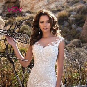 Iser Queen <b>White</b> <b>Lace</b> Mermaid Wedding Dress Sweetheart Neckline Natural Waist Bodycon Style - Product Image 1