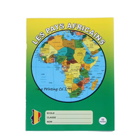 Cahier d'exercices personnalisé avec logo et texte en français pour le marché africain, reliure agrafée, couverture en papier, autres types de pages intérieures