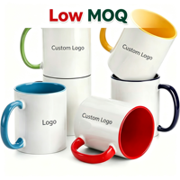 Vente en gros de tasses en céramique en porcelaine de 11 oz, deux couleurs, sublimation personnalisée, tasse vierge personnalisable, sans BPA, passe au micro-ondes, pour les petites entreprises