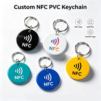 Porte-clés NFC en PVC imperméable, logo personnalisé imprimable, porte-clés avec puce NFC, partage sur les réseaux sociaux, porte-clés NFC intelligent pour promotion, cadeau