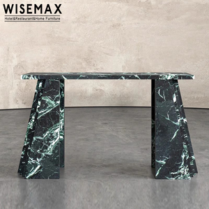 WISEMAX MUEBLES Luz de lujo Sala de estar Pasillo Travertino Entrada larga Mesa de consola de mármol verde natural para el hogar del hotel - Product Image 5