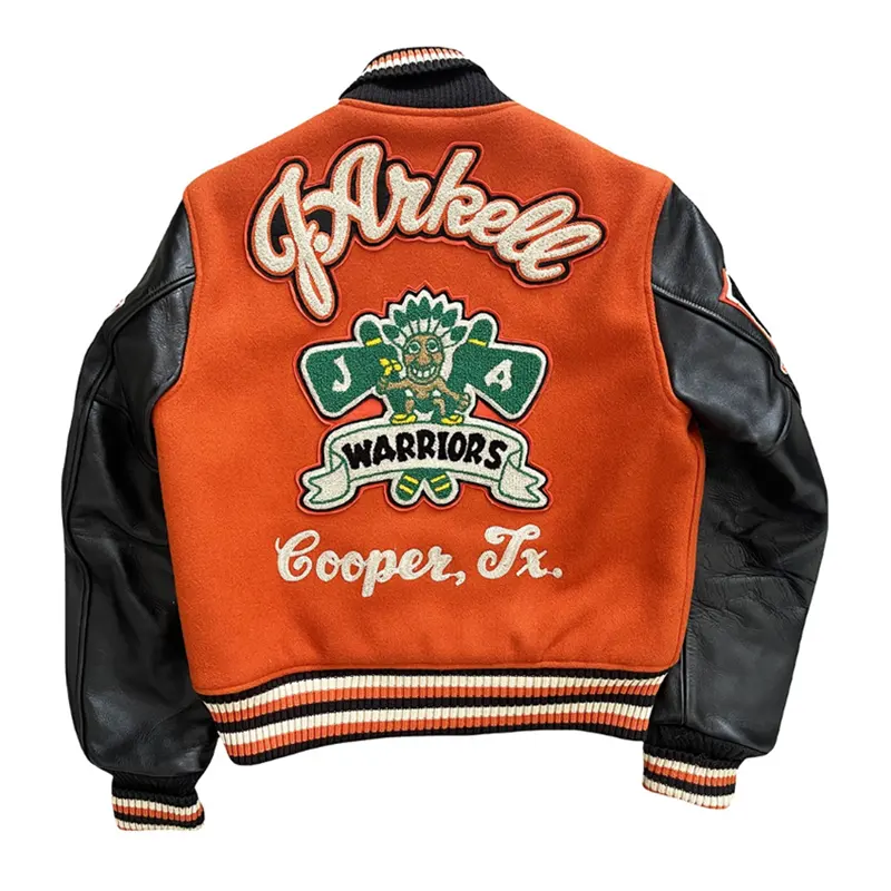 Personalizado Vintage Invierno Y Otoño Hombres Manga de Cuero Varsity Béisbol Letterman Chaquetas