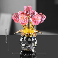 Ornements romantiques en cristal en forme de rose, cadeau pour anniversaire ou Saint-Valentin, rose éternelle artisanale