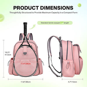 Bolsa de Tenis Impermeable para Mujer, Bandolera, Mochila Cruzada, Construcción de Poliéster, con Capacidad para 2 Raquetas de Pickleball - Product Image 2