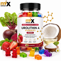 MixExtraxt Gummies à la fraise naturelle 500mg Urolithin, compléments alimentaires pour adultes, santé de la peau vieillissante, antioxydant, vitalité cellulaire