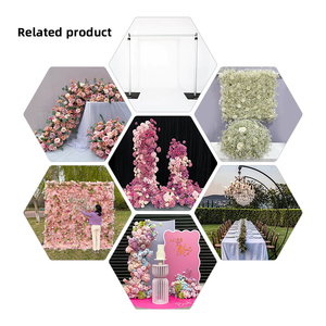 Promise Artificial Rose Red Flower Elegant <b>Pink</b> Flower Arch Wedding Flower Arrangements for Wedding Decor - Product Image 5