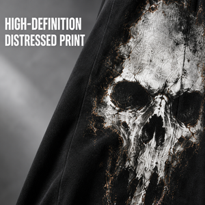 Pantalones de chándal góticos para hombre, estilo urbano, con estampado de calavera personalizado, desgastados, rasgados, de pierna ancha, cintura elástica, lavado vintage - Product Image 3