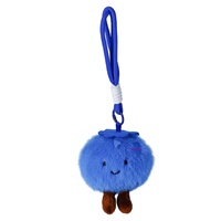 Porte-clés pendentif figurine en peluche de polyester à poils longs, motif myrtille créative, accessoire cadeau - Vente en gros 0-24