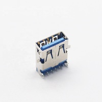 Conector USB 3.0 AF SMD SMT de 24 Pines, Tipo C, 1.0 mm, 14 Pines, 24 Pines, Conector Hembra USB, Placa de Conexión