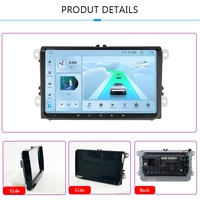 LELV 9 "2Din Car Multimedia Player Wireless Auto Carplay GPS Navigation BT FM Video pour VW Volkswagen Touch Screen