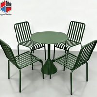 Ensemble de chaises et table de salle à manger extérieures de style moderne, design carré en fer durable, pour café, hôtel, jardin