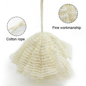 Vente en gros de Offre Spéciale de qualité supérieure 100% Ramie <span class=keywords><strong>Tissu</strong></span> <span class=keywords><strong>Chanvre</strong></span> Maille Fleur Boule Bain Mousse Scubber Éponge de Douche Exfoliante - Product Image 4