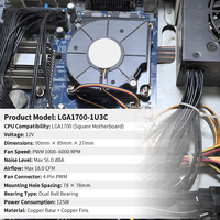 Xinhao gros 1U radiateur LGA1700 pour ordinateur hôte refroidissement TDP 125W base en cuivre ailette en cuivre avec ventilateur serveur CPU refroidisseur