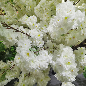 Nuovo stile bianco rosa fiore di ciliegio albero all'aperto-uso artificiale finto <span class=keywords><strong>Sakura</strong></span> per la decorazione della casa di nozze elegante pianta artificiale - Product Image 3